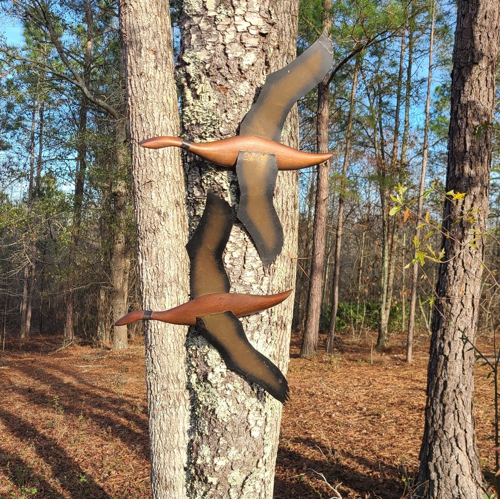 Vintage Late 60s Flying Geese Wood and Metal